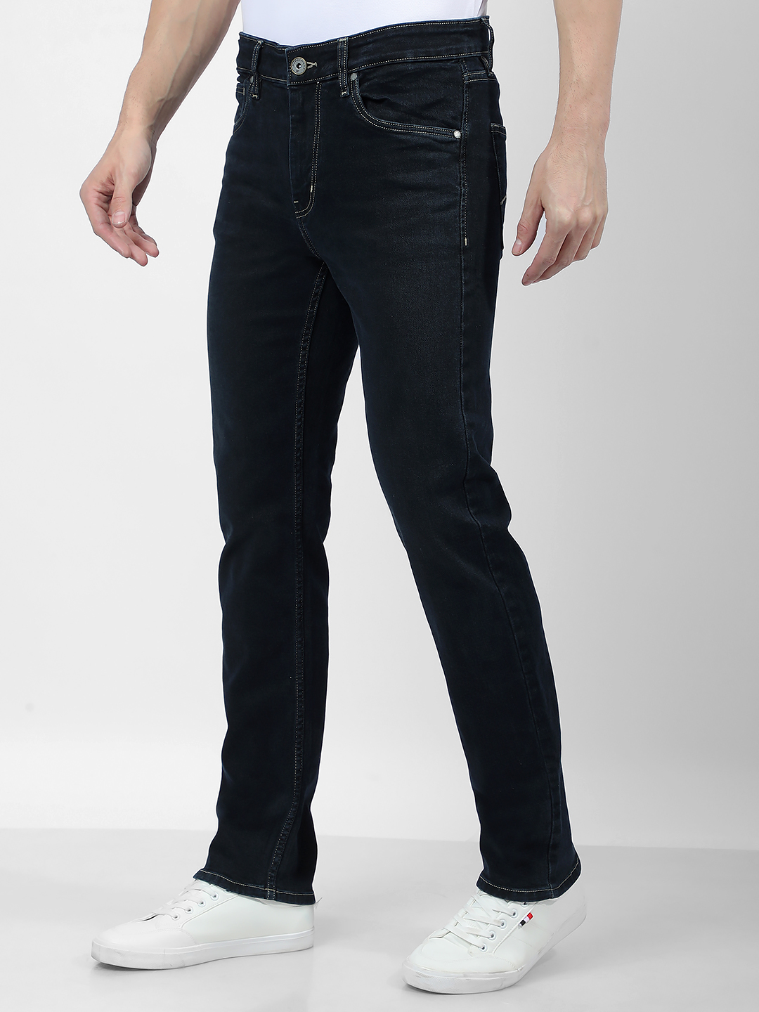 Numero Uno Men Faded Dark Blue Jeans